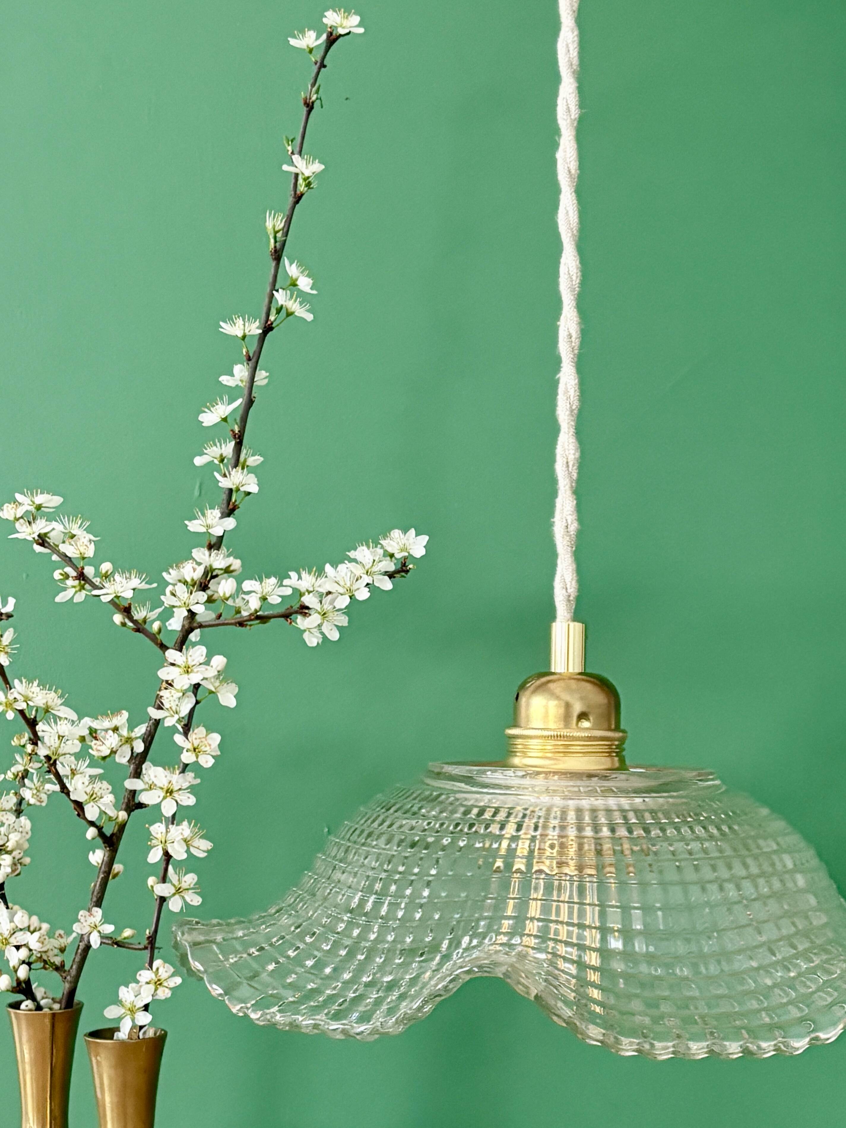 Vintage glass pendant light - tableware collection -