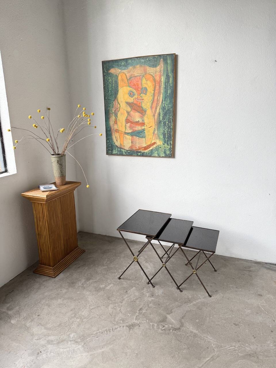 Adnet 1950s nesting tables trio