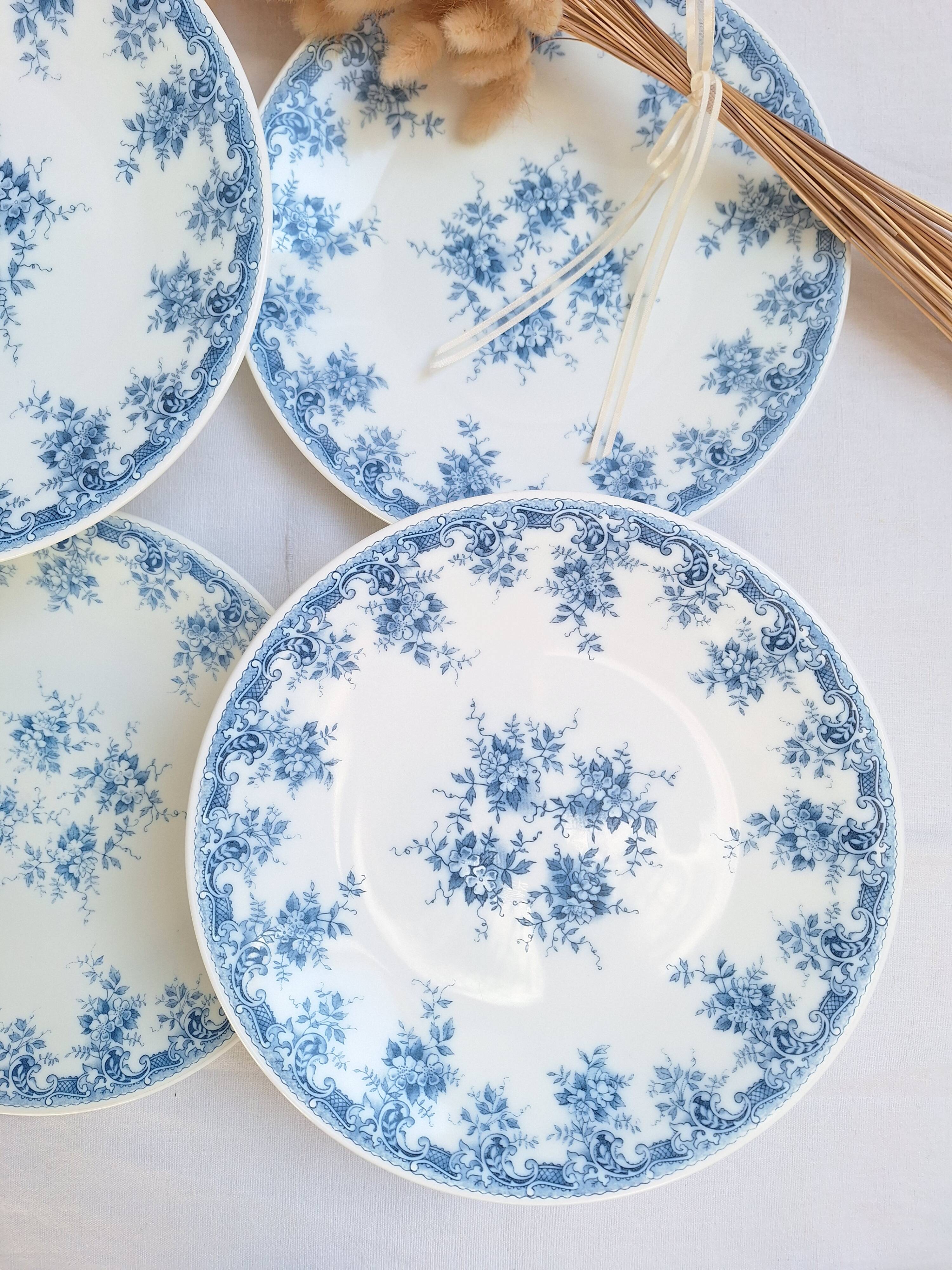 Blue Rivanel flat plates from the 1950s.
