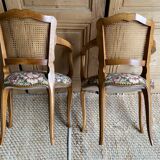 Pair of armchairs canes style louis XV