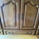 Vintage oak modular wall unit – 3 pieces with display cabinet