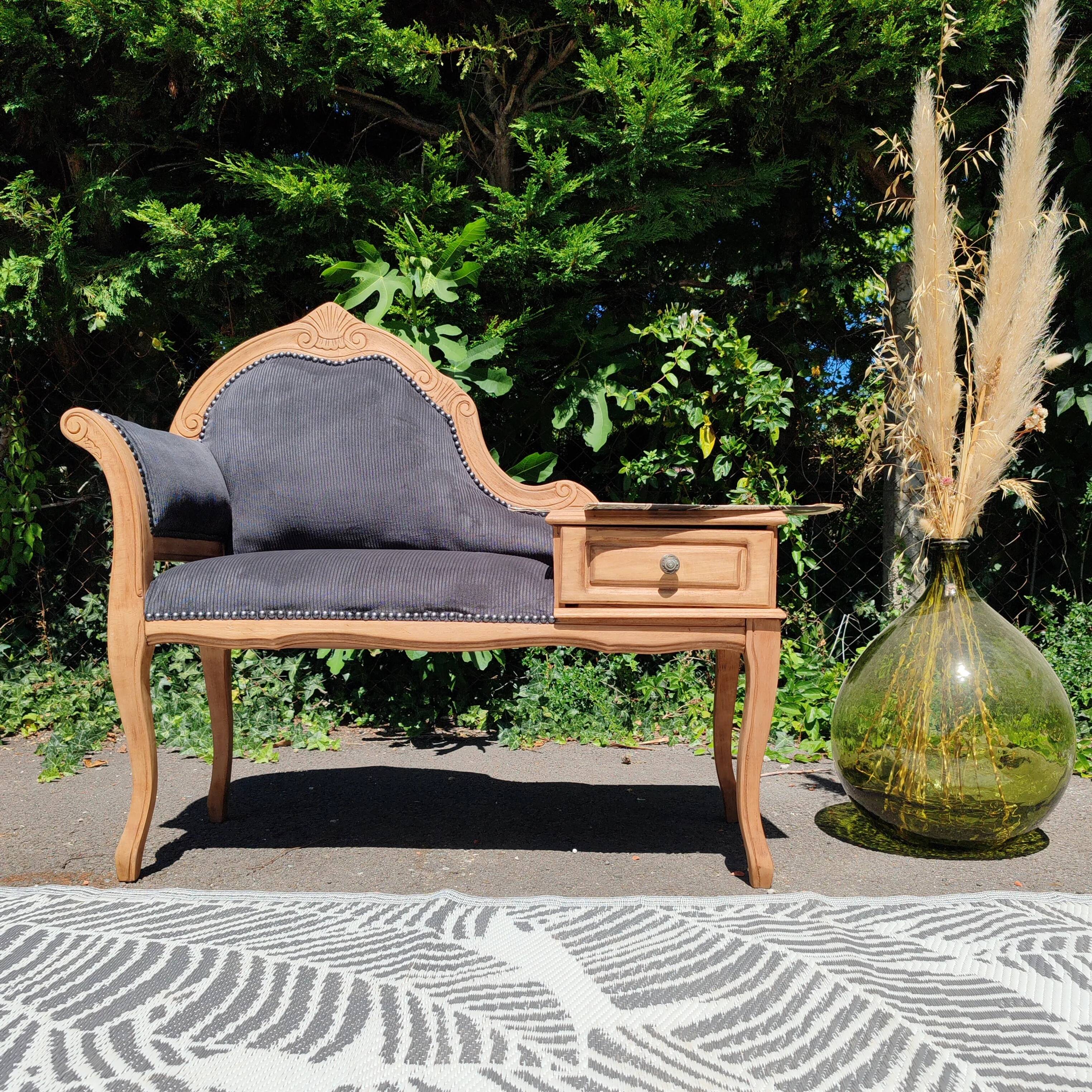 Antique telephone bench chair