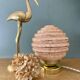 Vintage art deco globe table lamp in pink and gold Clichy glass