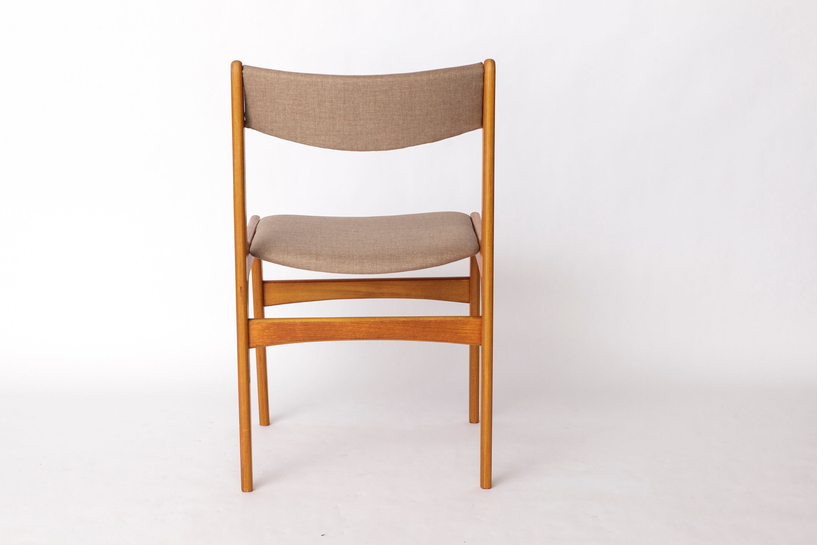 1 of 4 Vintage Danish Teak Dining Chair – 1960s, Reupholstered in Grey
