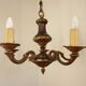 French Vintage Heavy Bronze/Brass 5 Light Empire Style Chandelier 3990