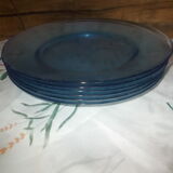 Lot 6 flat plates arc-france blue