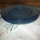 Lot of 6 blue flat plates from Arc-France.