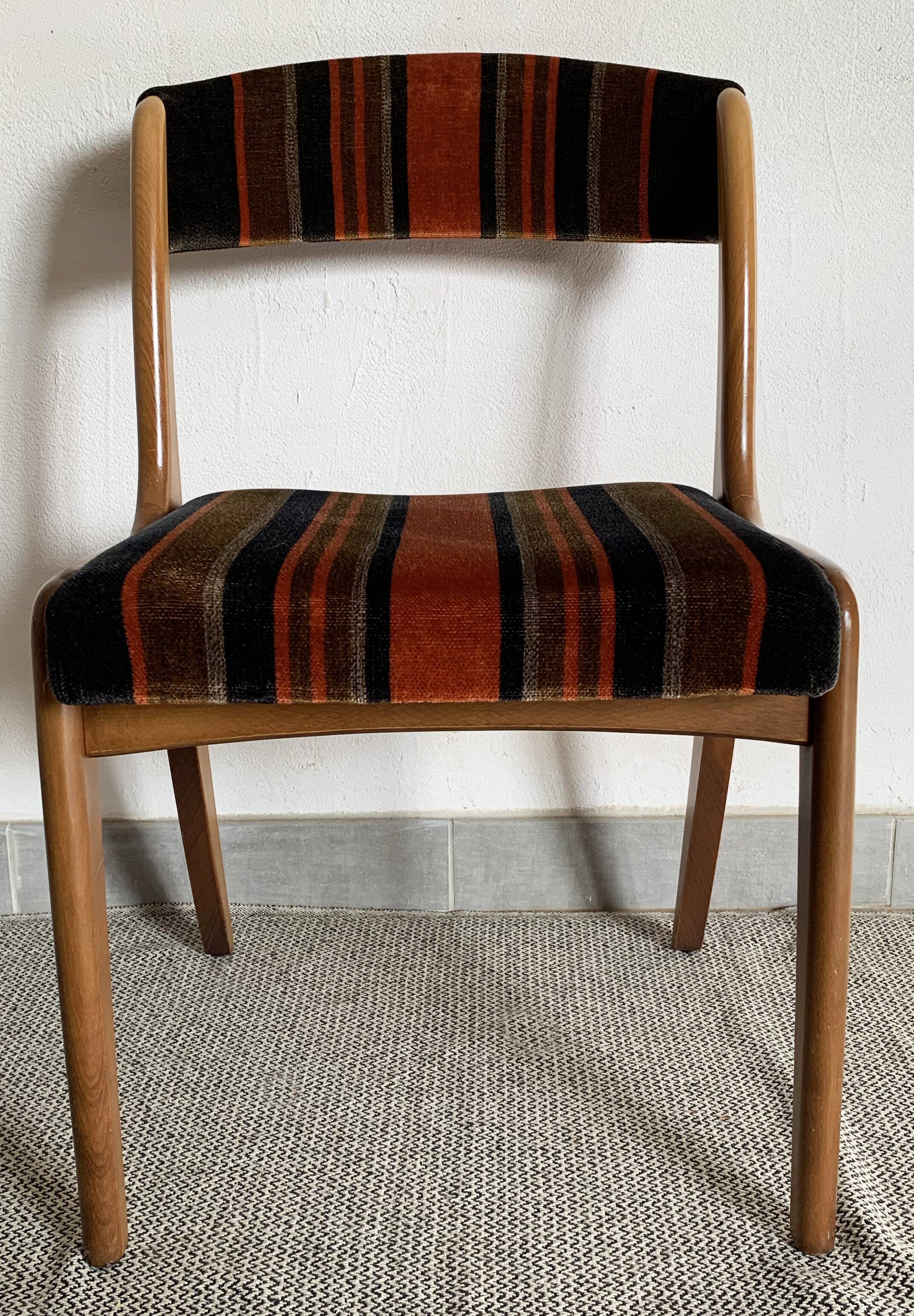 Set of 6 Baumann gondola chairs, Stamped NF