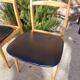 5 Scandinavian style chairs, wood and black faux leather.