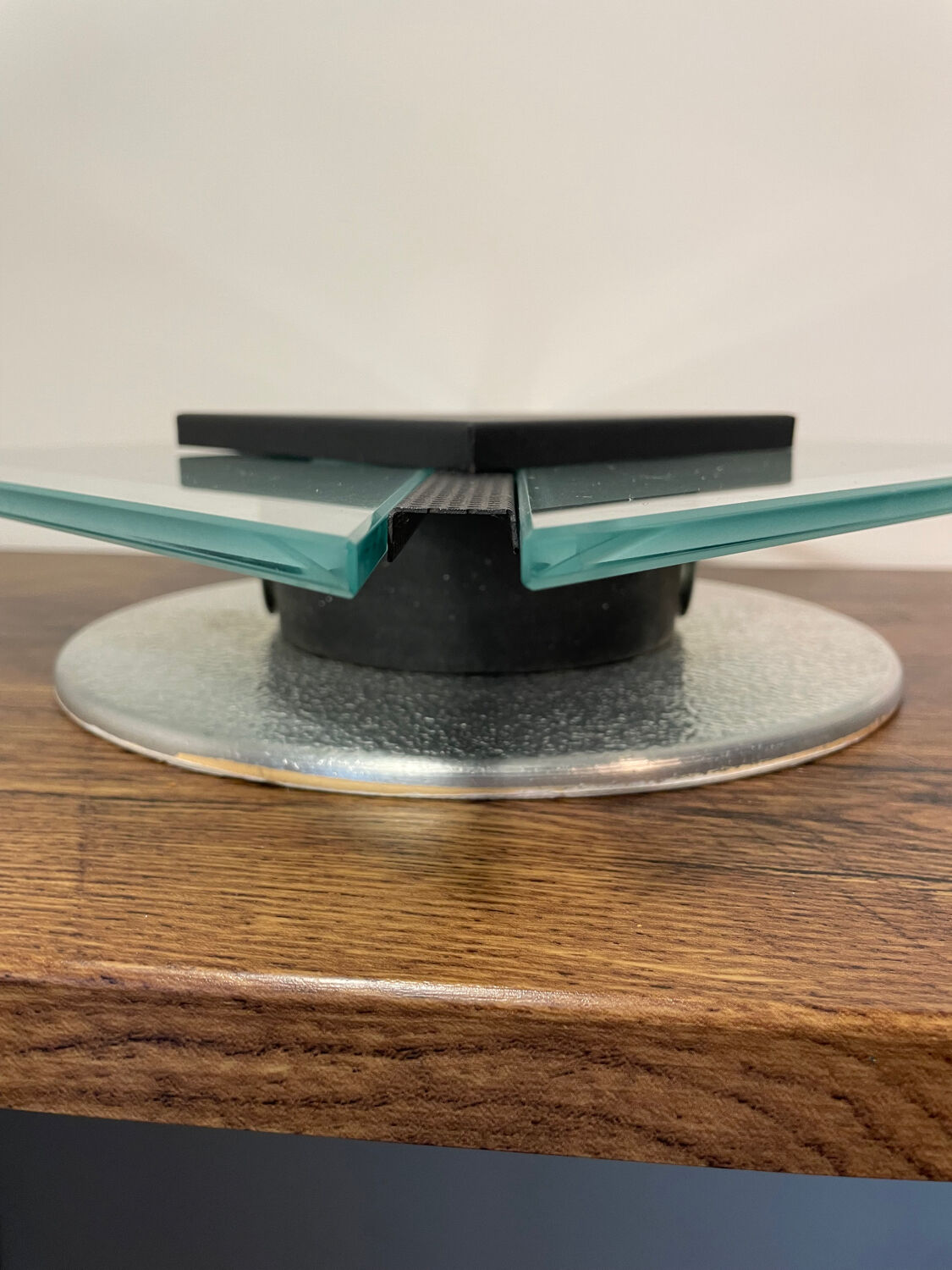 Pair of vintage design metal and glass wall lights