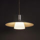 Danish design metal hanging lamp with milk glass, 1980s