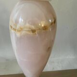 Pied de lampe en onyx rose et blanc