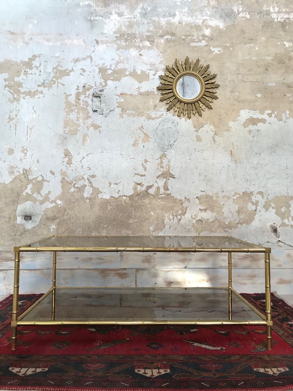 Bamboo imitation brass coffee table