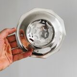 Antique butter dish in shiny metal