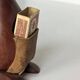 Teak wood kangaroo sculpture & genuine leather, Damemark design 1970