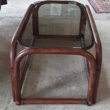 Rattan coffee table.