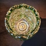 Large Czech Glass Vase Fleur De Lys Pattern By Rudolfova Hut