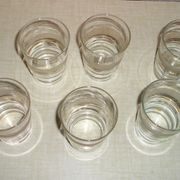 Glass service 6 people granite glass with 70's gilded eds
