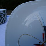 Set of 15 flat porcelain plates of the famous Model Script by Georges Boyer 60's-70's