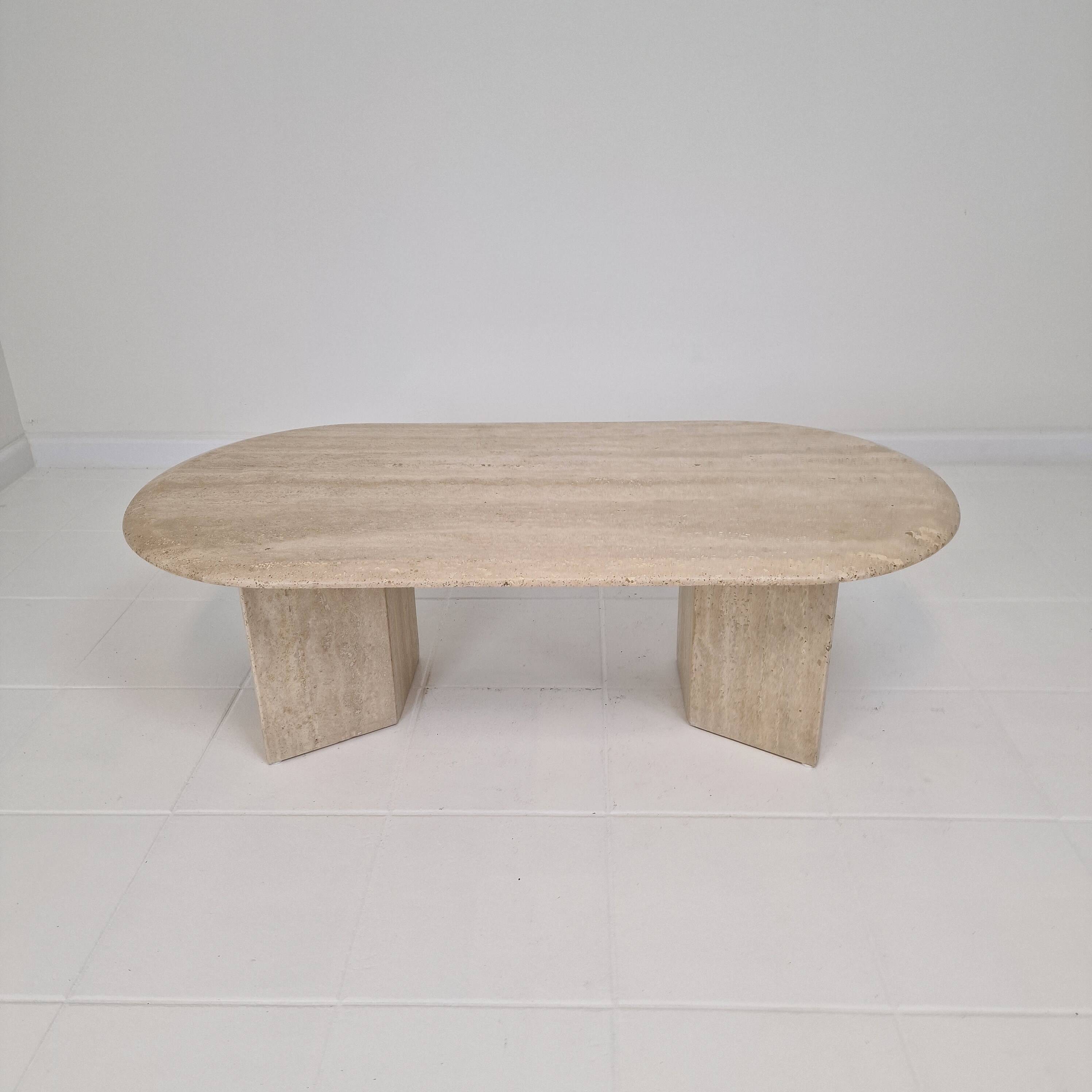 Travertine Coffee or Side Table, Italy 1980s