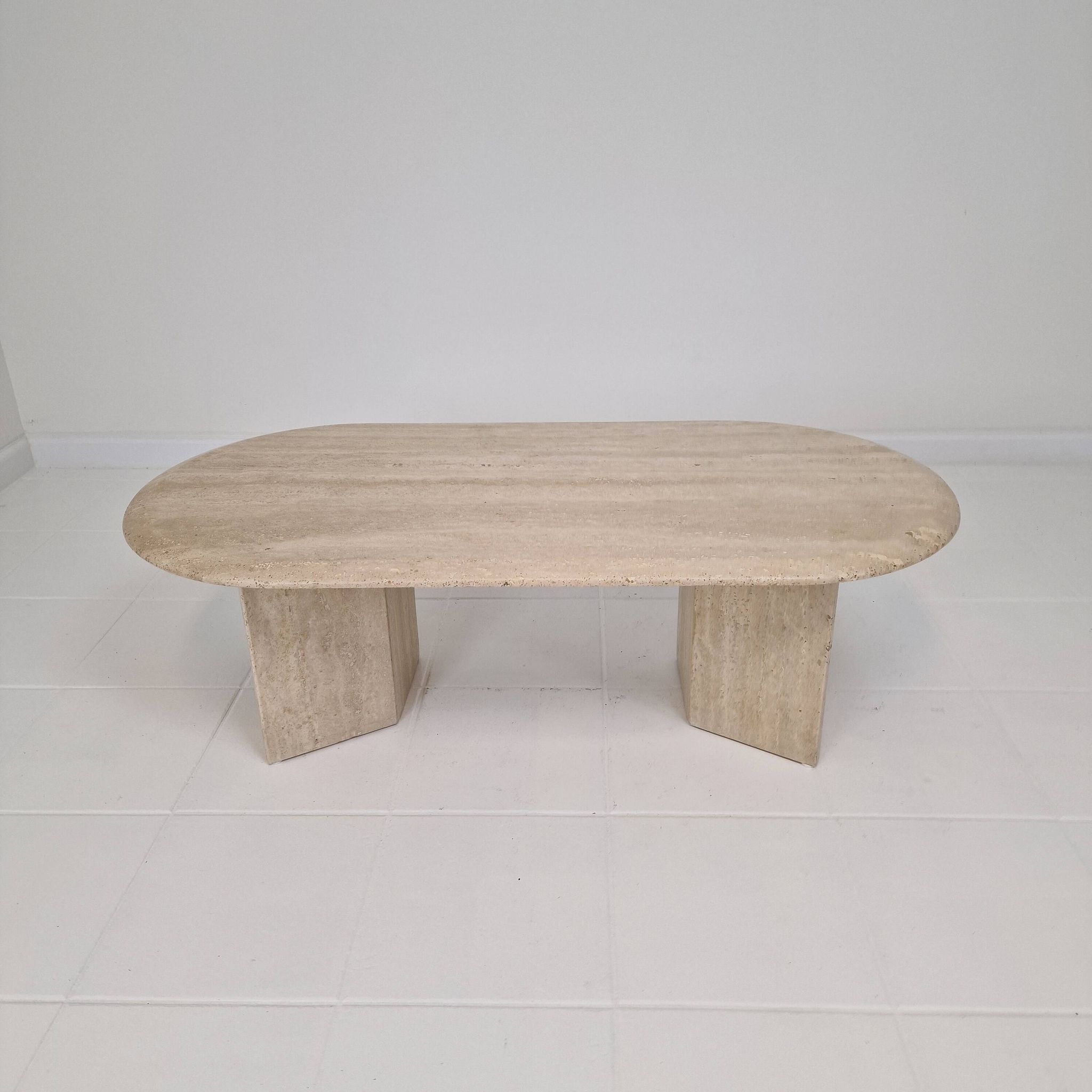 Travertine Coffee or Side Table, Italy 1980s