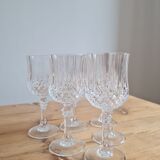 service of 6 Longchamp crystal wine glasses