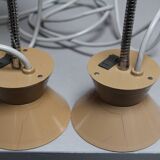 Set of two Armelec 92 beige workshop lamps 1950