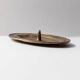 Vintage bronze candlestick from the 1960s, classic design, tray for medium to large candles.