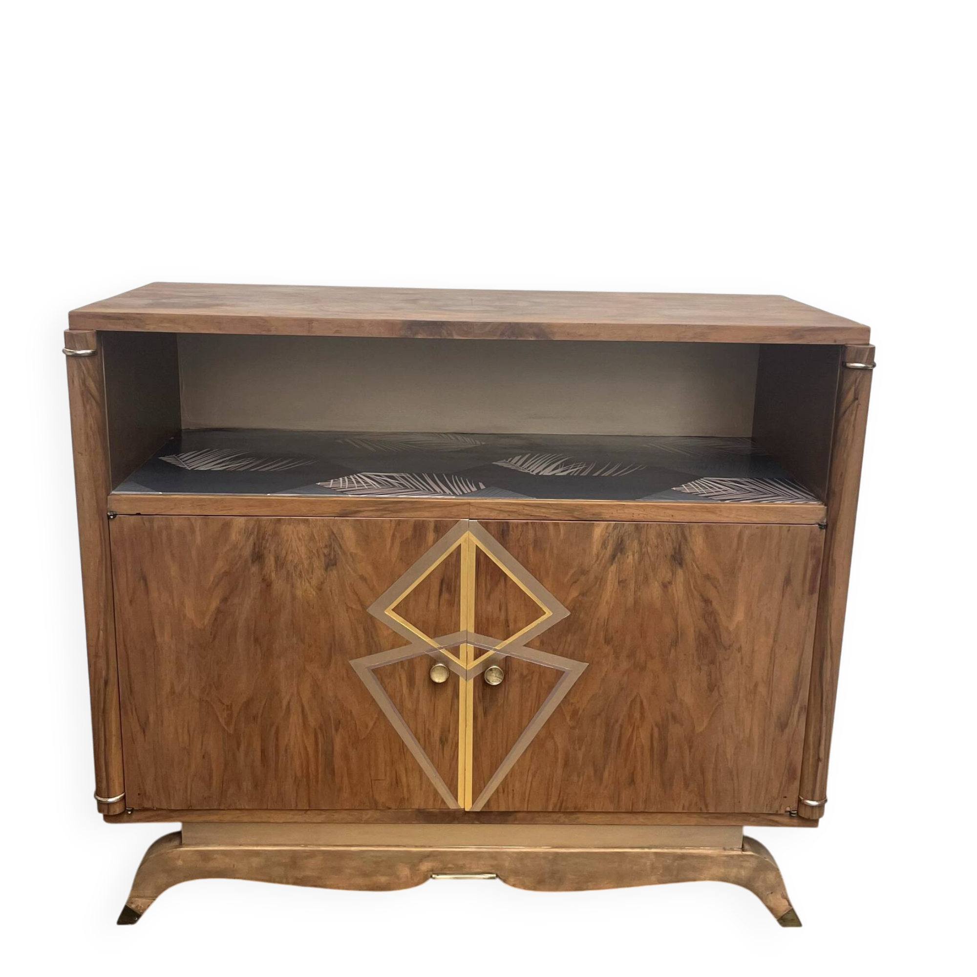 Ancien buffet bas Art déco pied moustache
