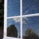 Glass window h141xl263 in oak 4 leaves