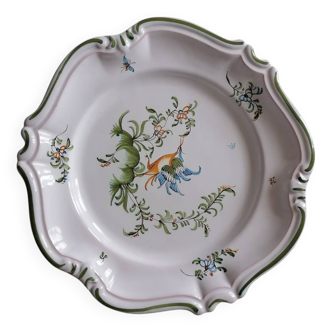 Assiette faïence "Jallier à Moustiers". Peint à la main. État impeccable
