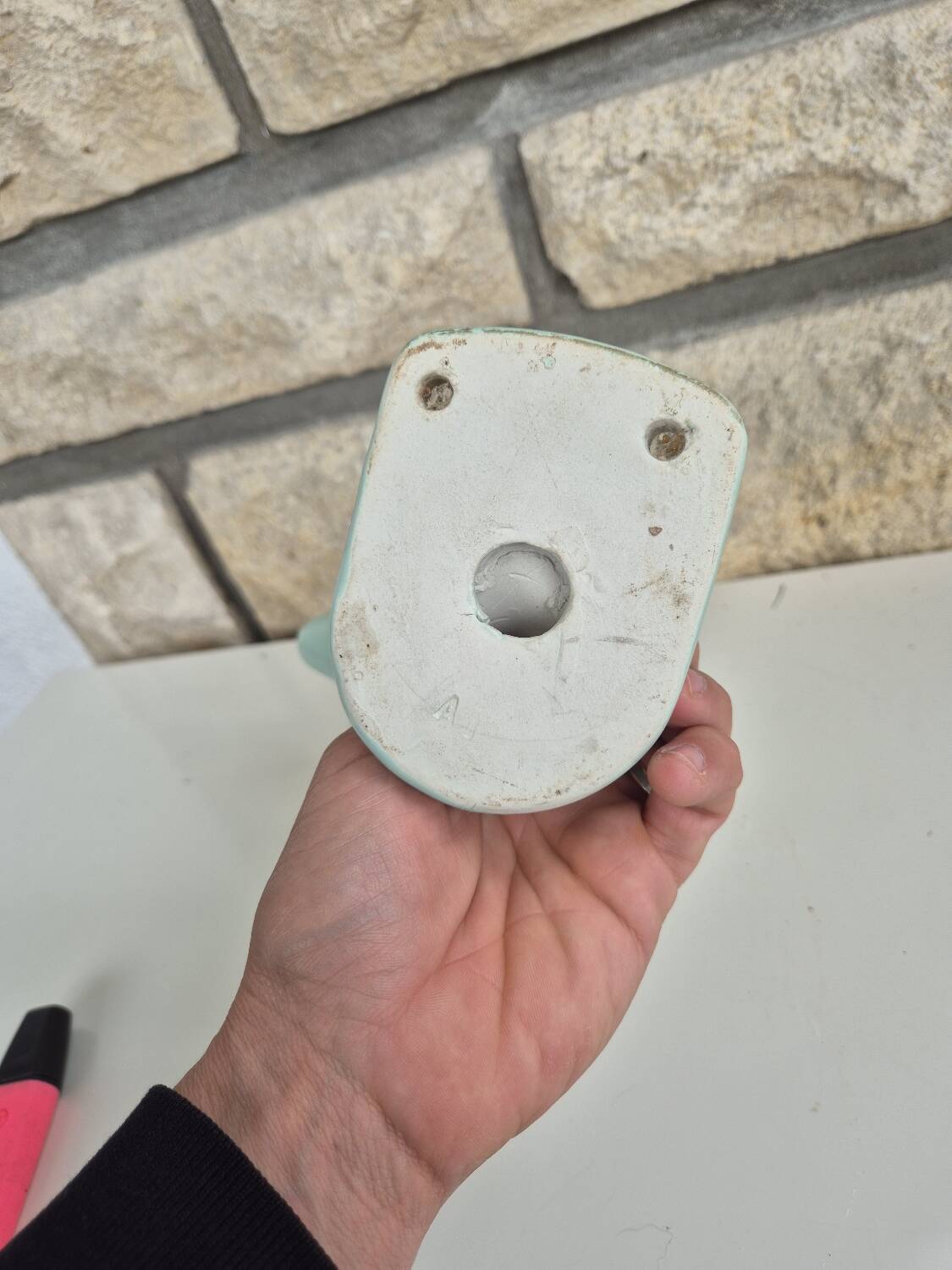 Set of two Green Porcelain Coat Hooks