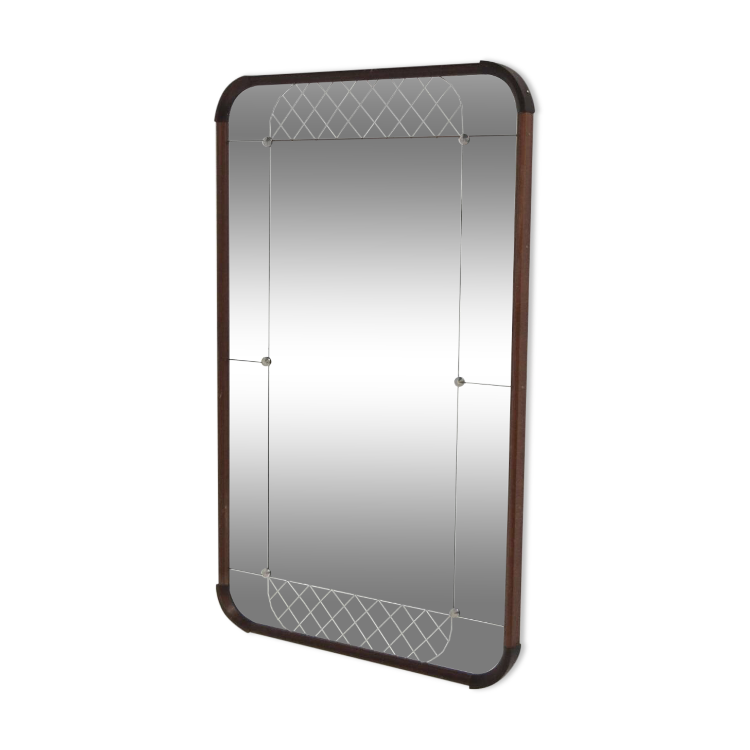 Scandinavian mahogany mirror, Glas & Trä, Sweden, 1960, 103x62cm
