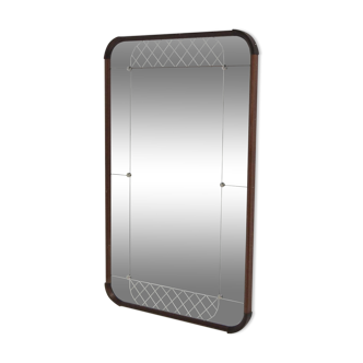 Scandinavian mahogany mirror, Glas & Trä, Sweden, 1960, 103x62cm