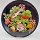 Ceramic plate barbotine vallauris trompe l'oeil kitsch Fish