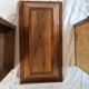 Nineteenth-century walnut work table with flaps, large storage + secret drawer.