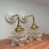 Paire d’appliques murales tulipes fleurs