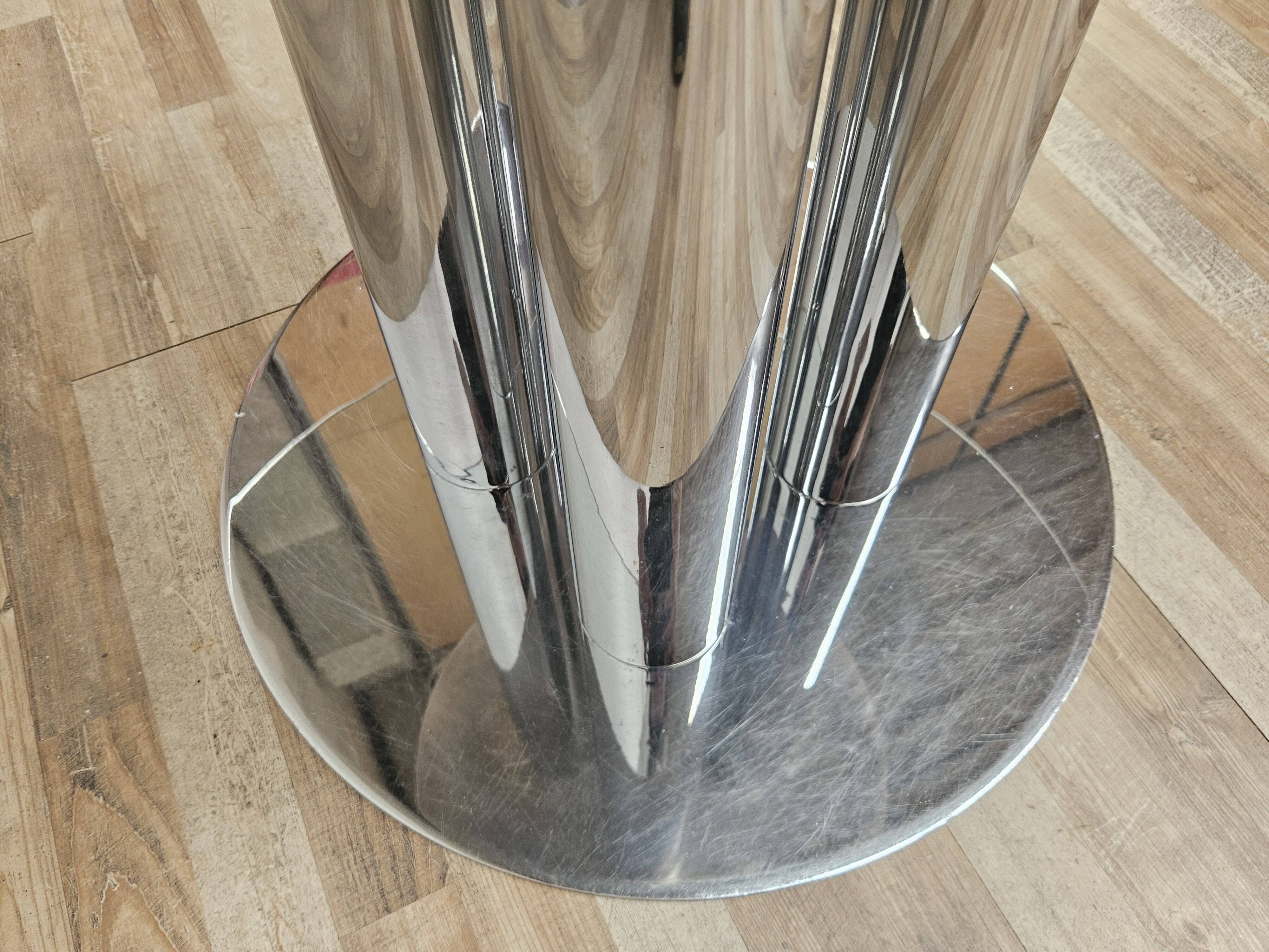 Vintage 70's metal table with round glass top