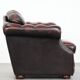 Fauteuil Chesterfield en cuir marbré rouge de style anglais