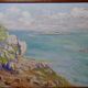 Grand paysage marine falaises huile sur panneau encadré Paul RUBEN (1882-19