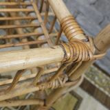 Bamboo and rattan bar cart, 1950