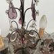 pair of chandeliers, lamp, silver-plated metal, crystal, tassels, florets, pendant, rosettes