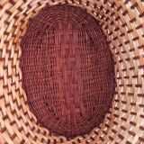 Two-tone braided wicker pan