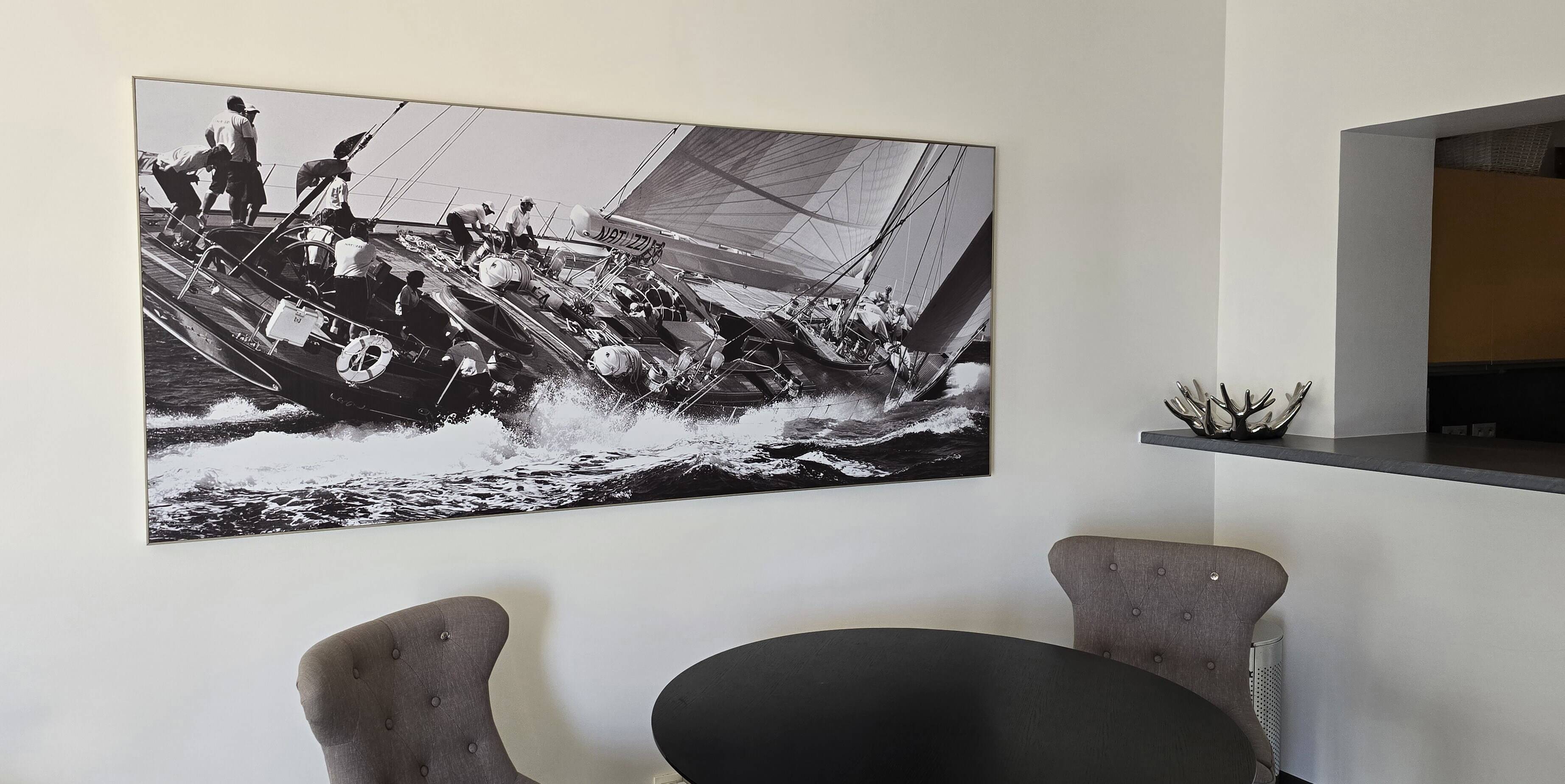 Screen print of a sailboat - large size 230 cm