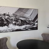 Screen print of a sailboat - large size 230 cm