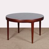 Round extendable dining table in Rio rosewood, 1960