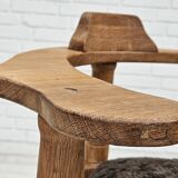 1950s, Danish design, reupholstered armchair, New Zealand sheepskin, oak wood.