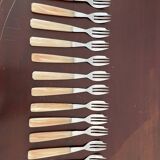 Set of 12 vintage forks and case