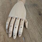 Large articulated wooden hand