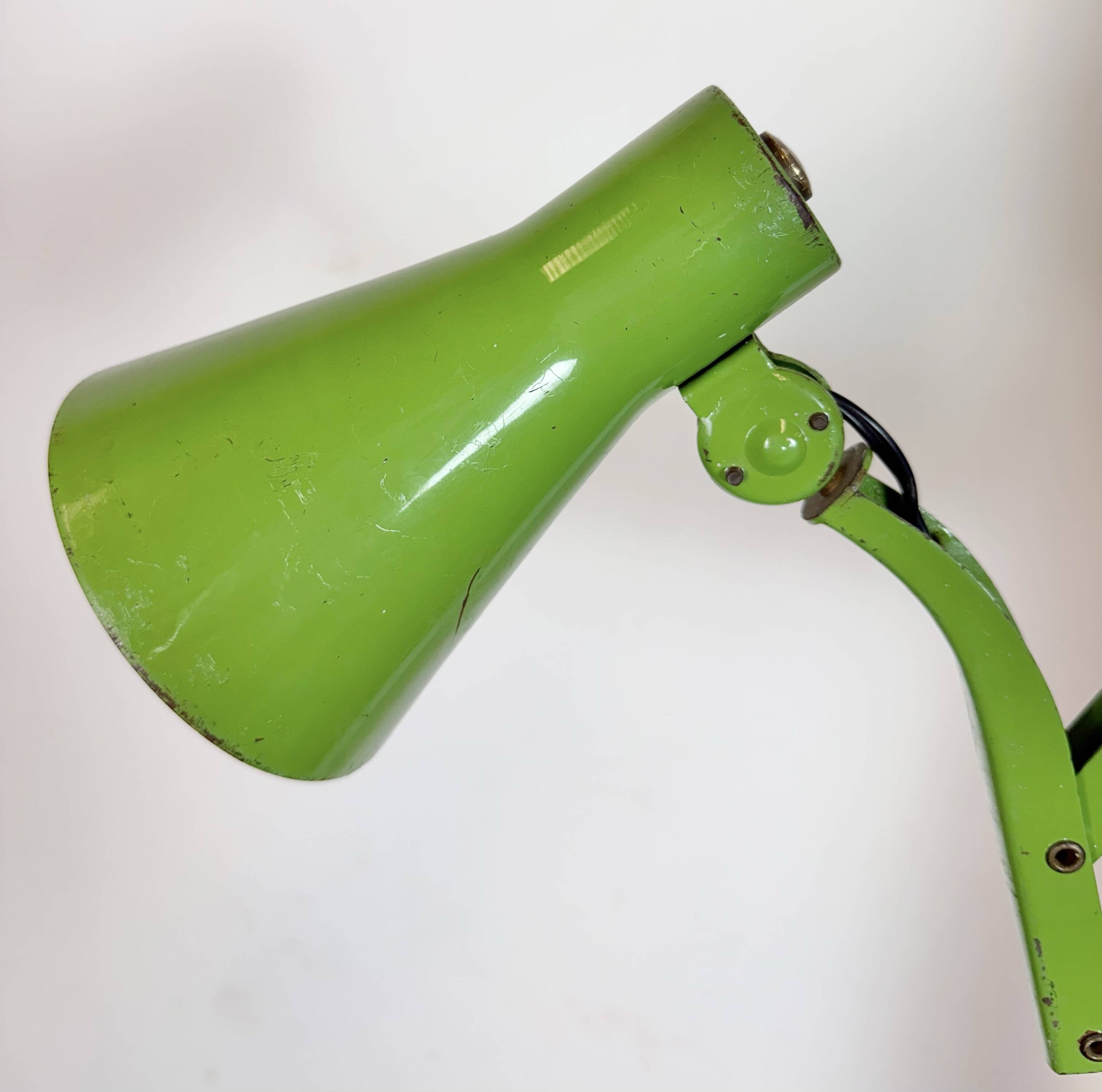 Green Industrial German Scissor Wall Lamp from Kaiser Leuchten, 1960s